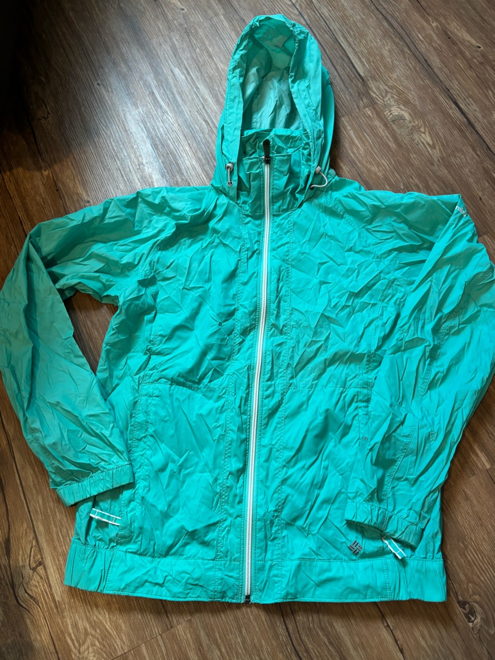 Columbia Teal Aqua Hooded Ski Snow Jacket